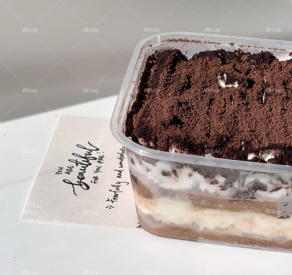 Homemade Italian dessert tiramisu handcrafted with love ~you are beautiful for you are 