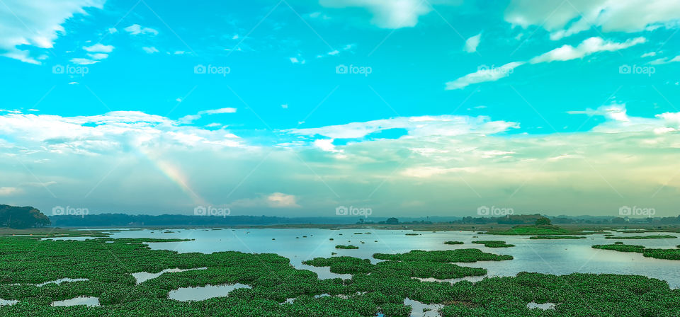 Beautiful view of the lake in the morning