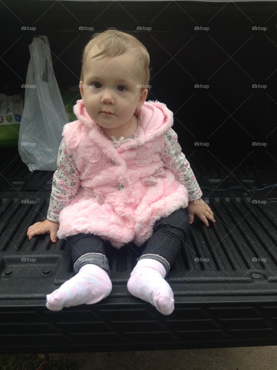 Baby Sitting on Tail Gate