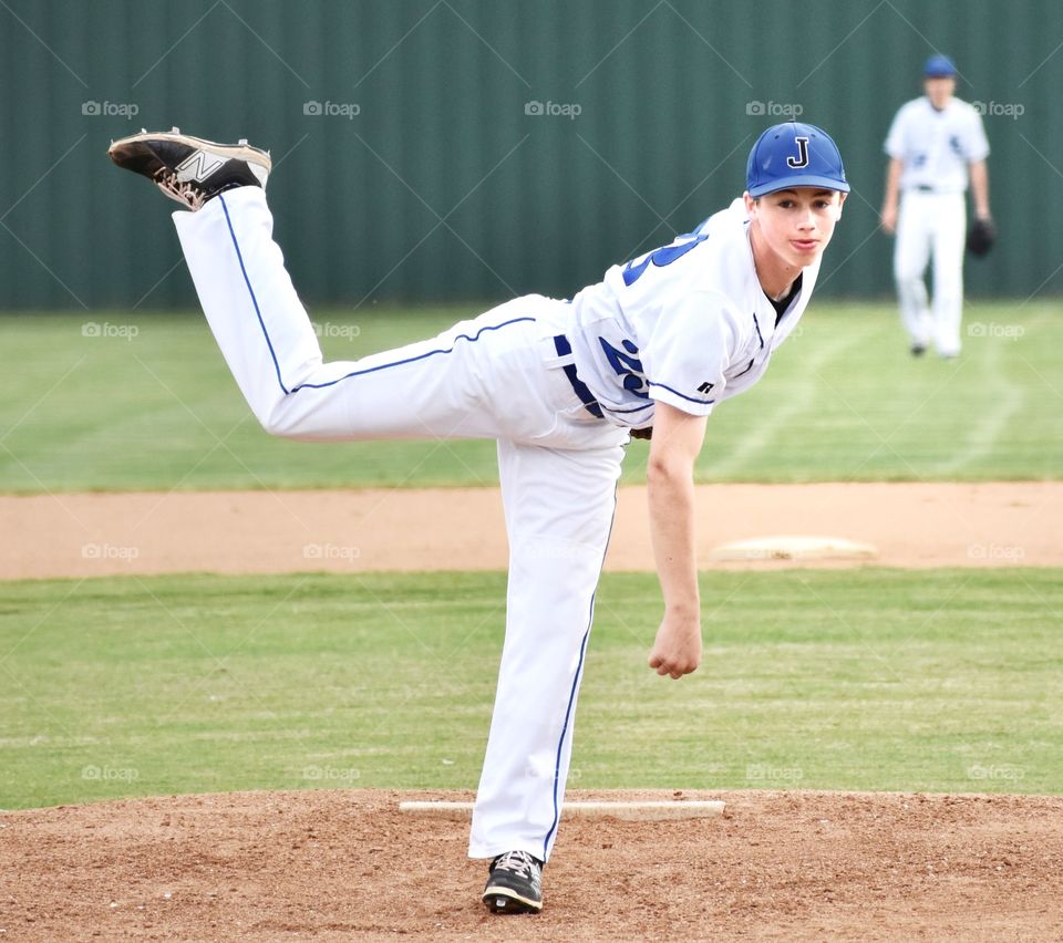 Pitcher throwing ball