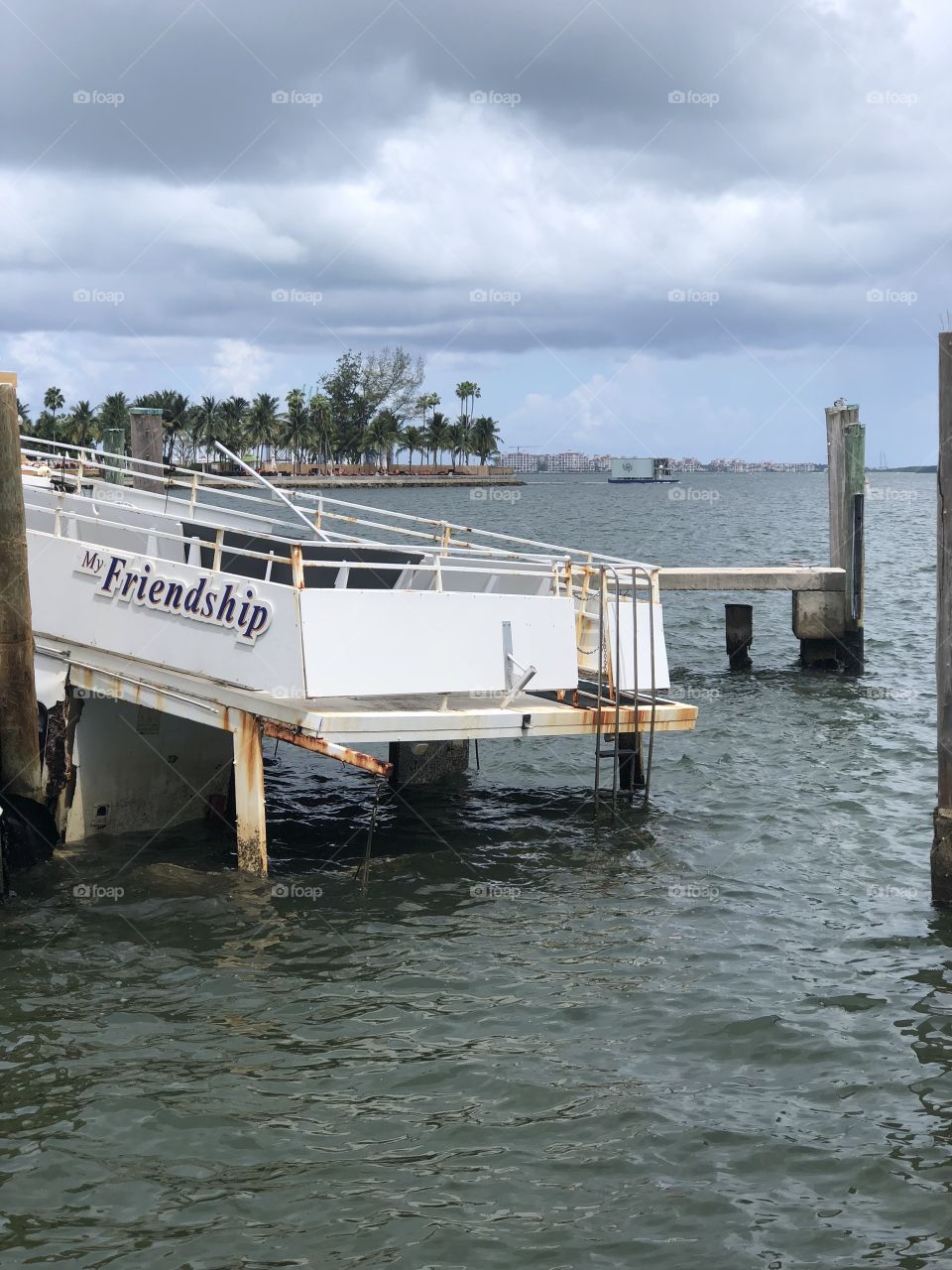Old boat under a strong sky