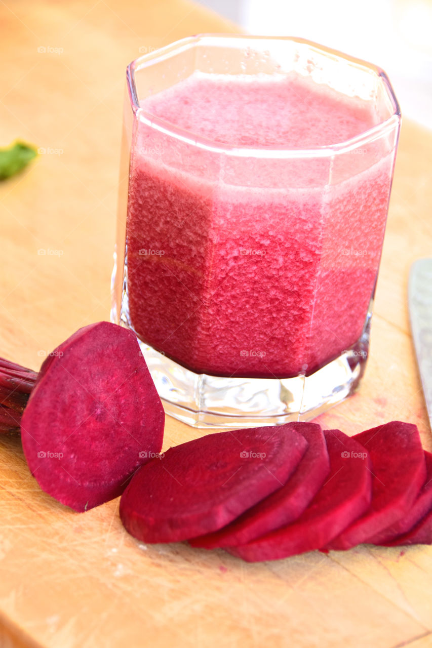 Healthy organic beet smoothie
