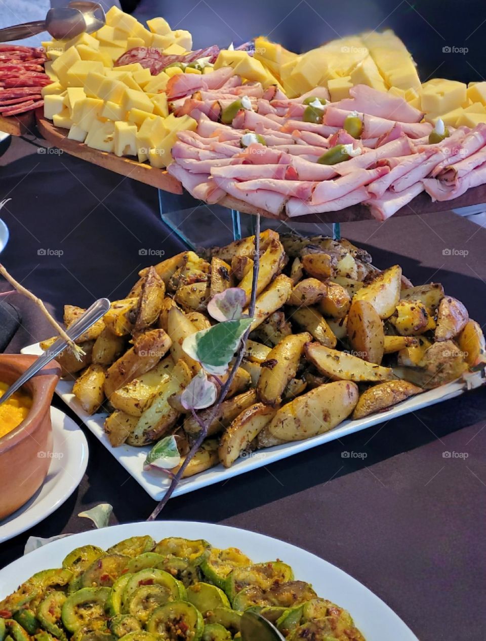 presentation of food at a lunch