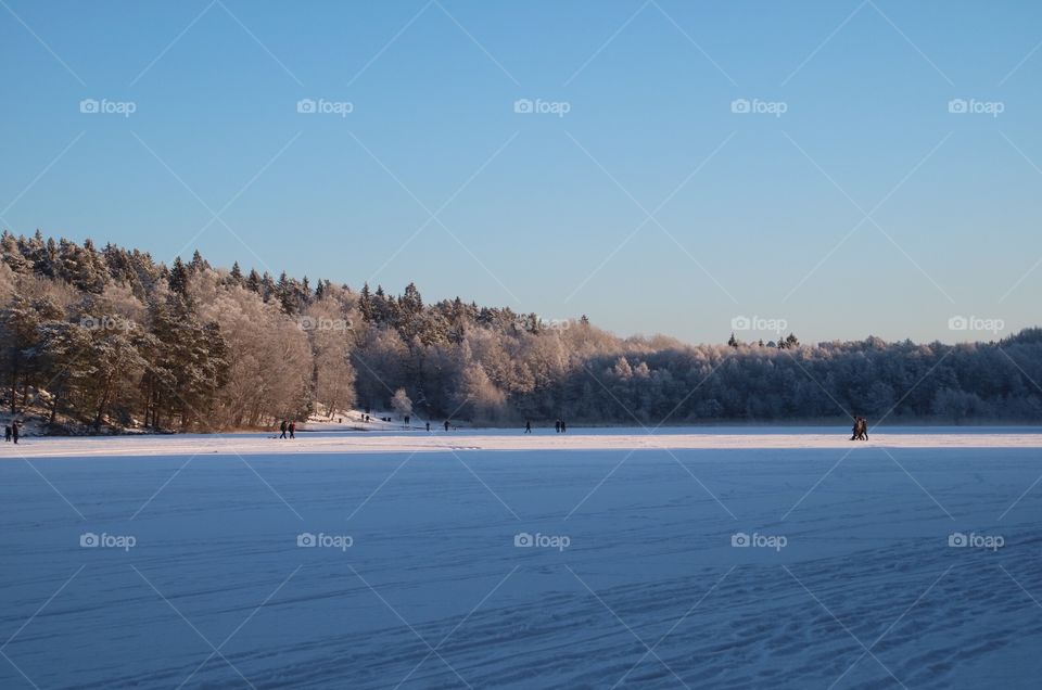 People walking on the ice 