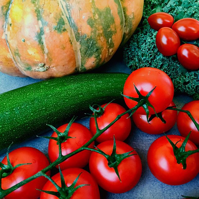 Tomatoes Red Zucchini Green Pumpkin Cabbage 
