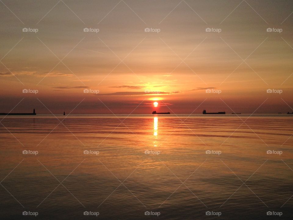 Beautiful sunrise over the sea