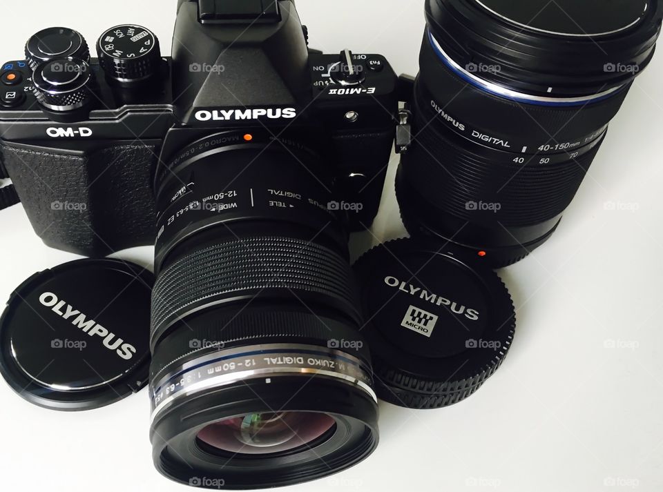 Photography equipments. Camera- Olympus OM-D E-M10 Mark II /Lenses- Olympus M.ZUIKO 12-50mm / M.ZUIKO 40-150mm /Lens caps