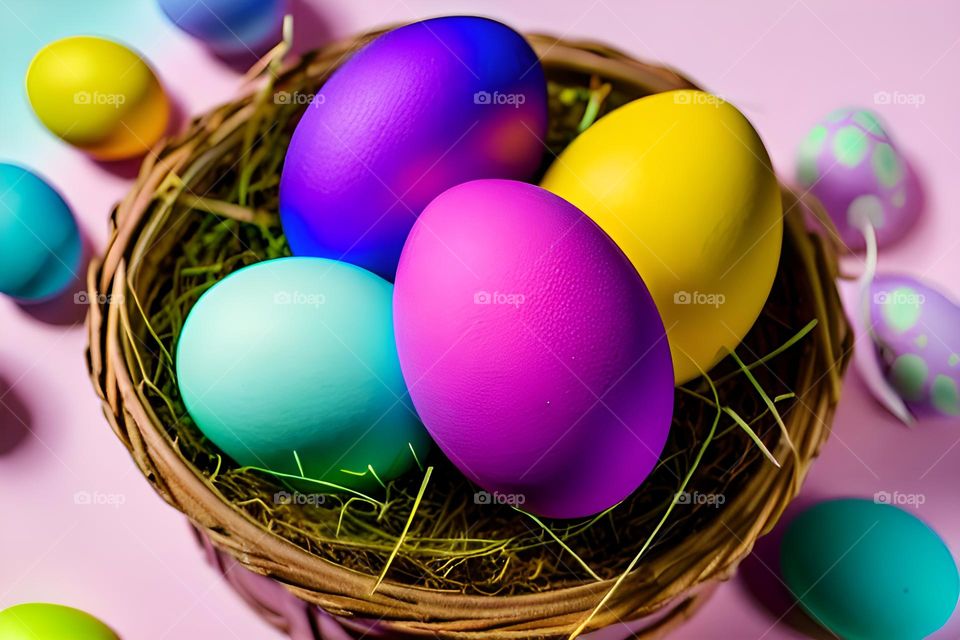 Easter feast, Easter eggs, colored eggs, Spring, Egg