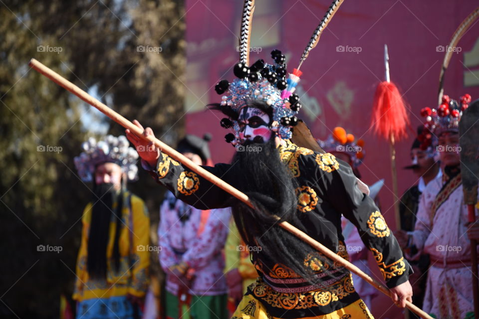 chinese spring festival in Beijing, an fighters