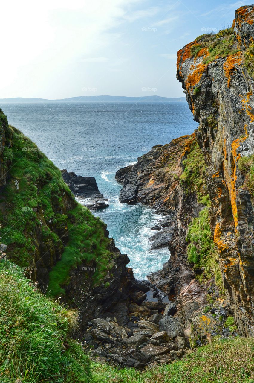 Cliffs, Galicia. Cliffs at Montalvo Beach, Galicia