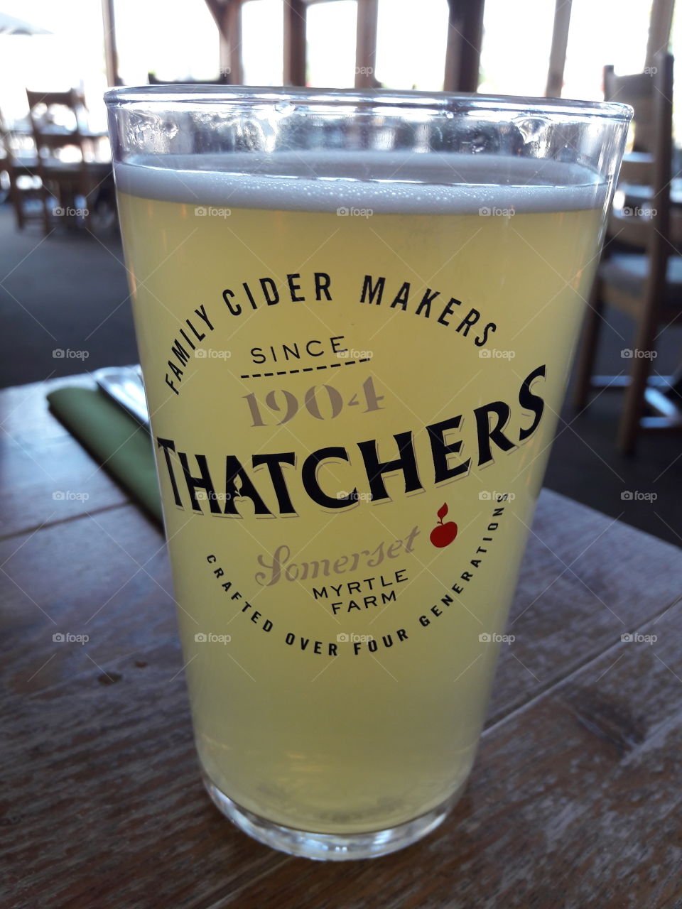 railway inn Sandford in somerset and a pint of thatchers Haze. Pub is situated next to thatchers cider farm, what more could you ask for
