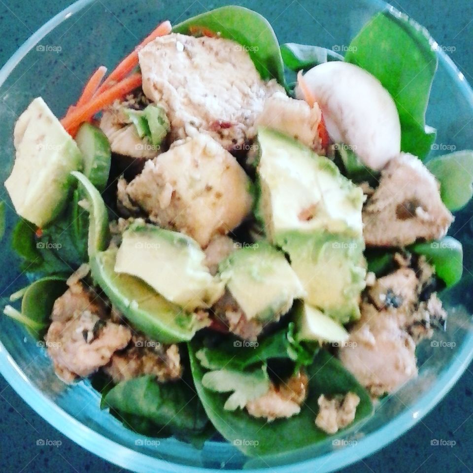 Chicken avocado salad♡