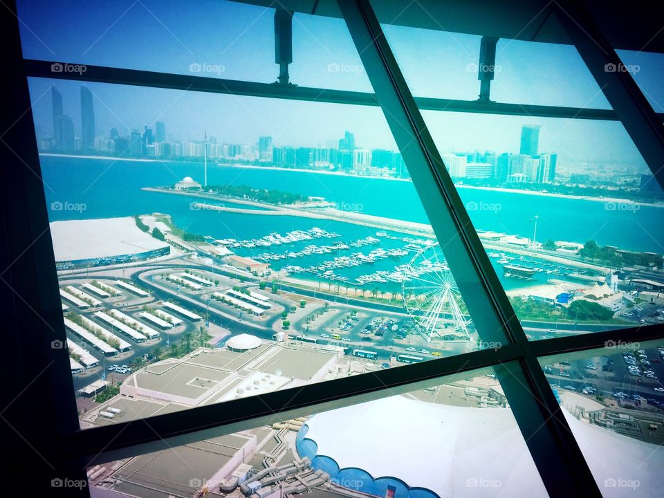 City from above - this picture was taken from Marina tower on upper floor from the restaurant in Abu Dhabi 