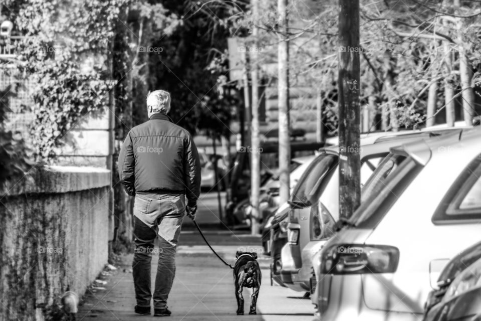 a man with his dog