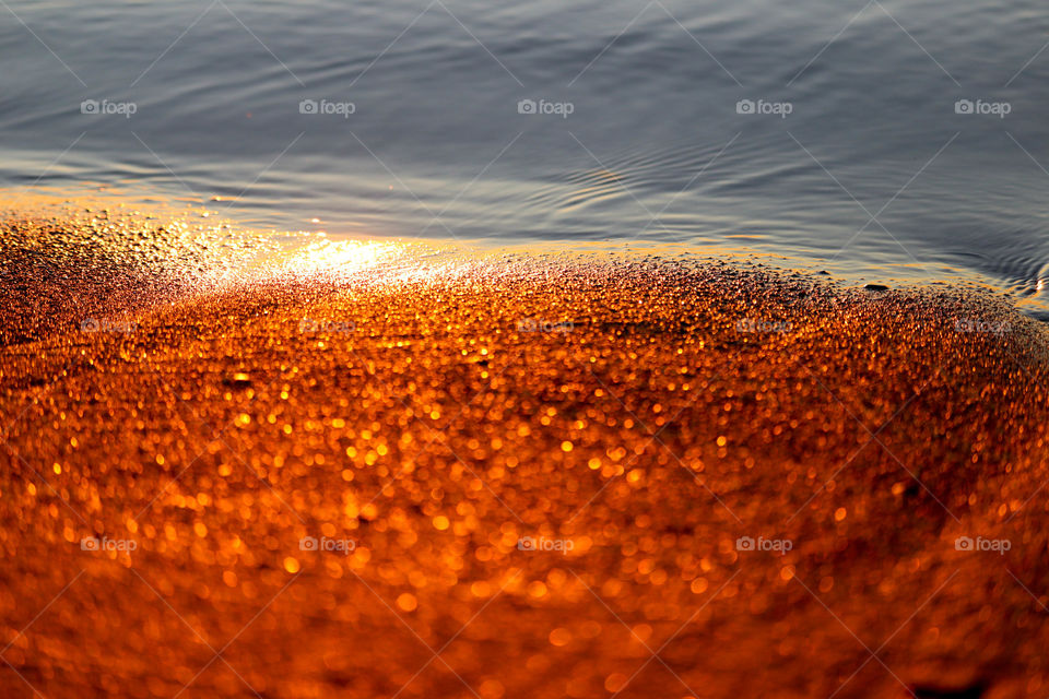 Golden hour on a sand beach