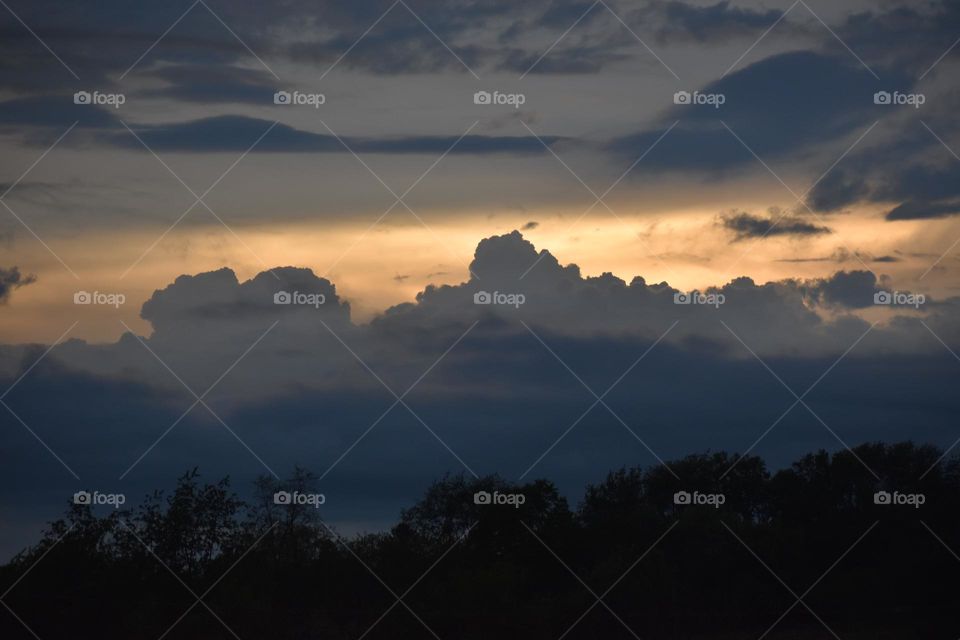 Sunset on a stormy night