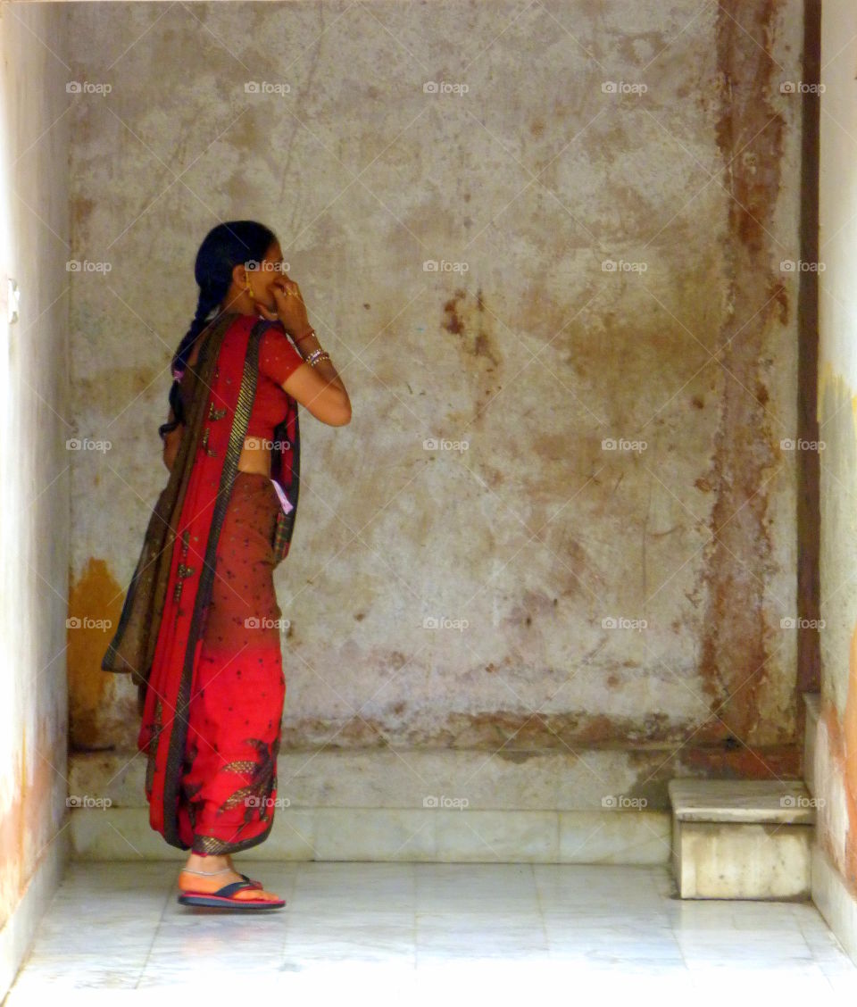 indian woman in red