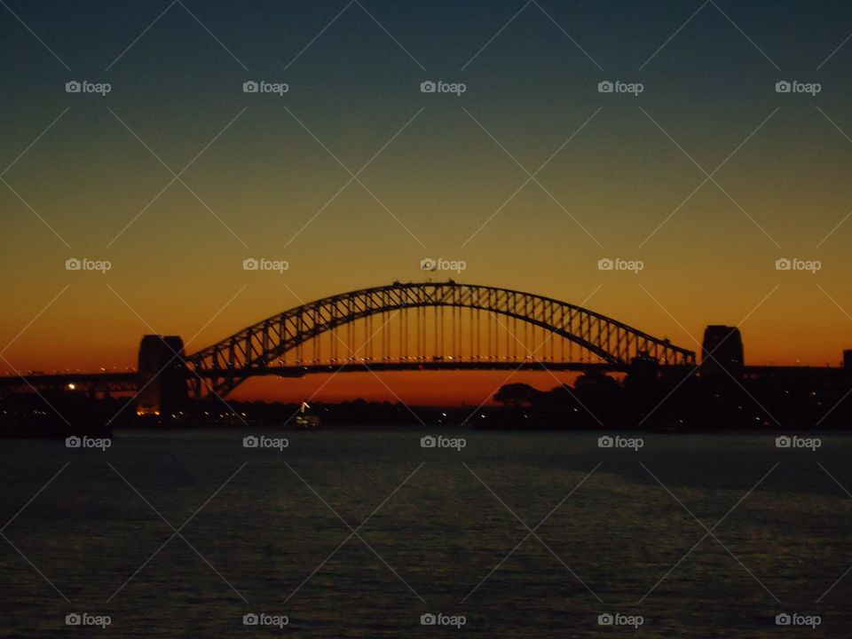 Australia Sydney Bridge Sunset