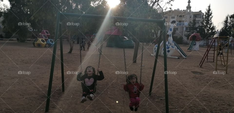 Theme park and sunbeam