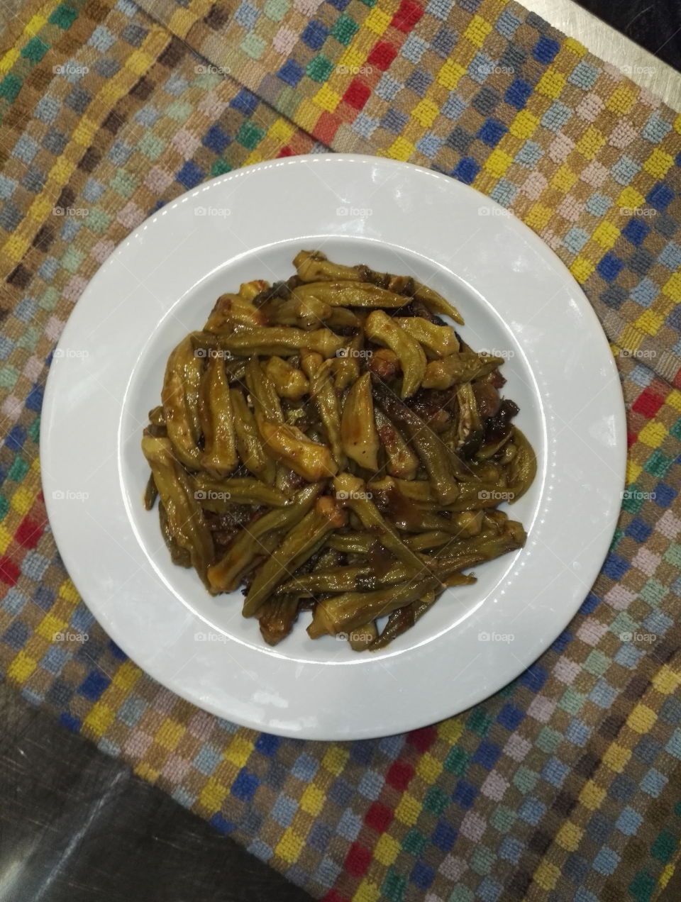 baked okra, ladies' fingers, homemade, greek