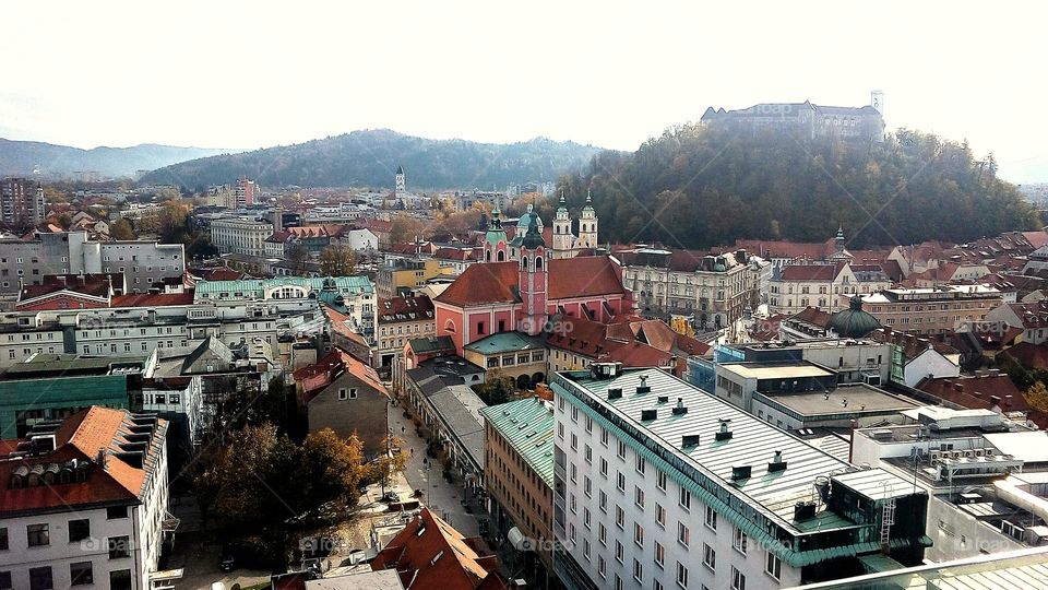 View of Ljubljana from the Skyscraper