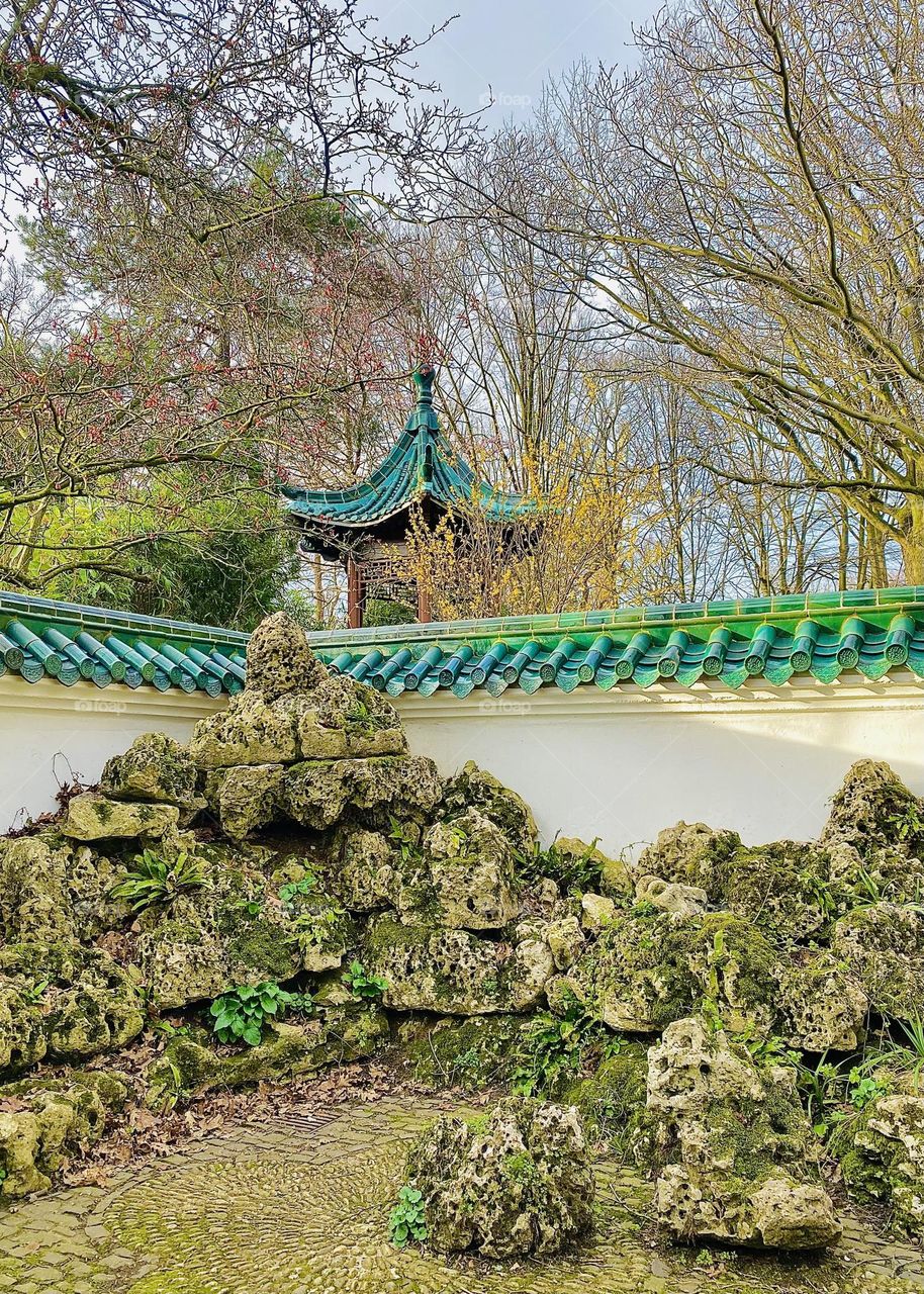 Chinese garden at spring time 