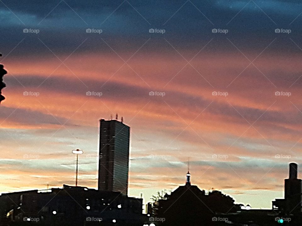 Firery Skies over Boston