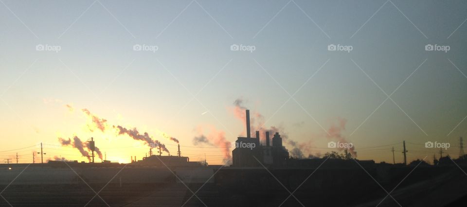 Sunrise Over The Steel Mill, Cleveland, Ohio