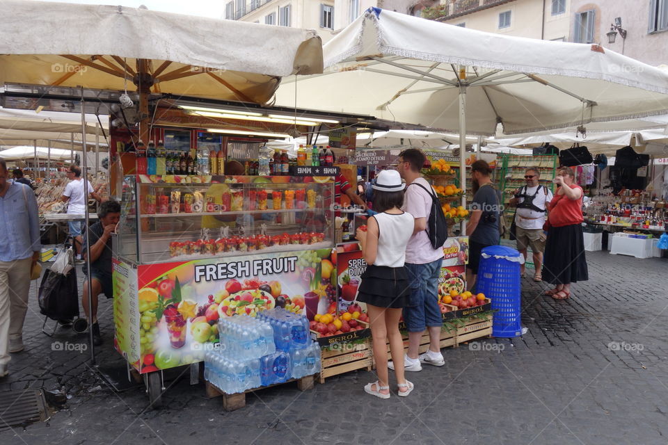 Street food in Rome , Italy. 