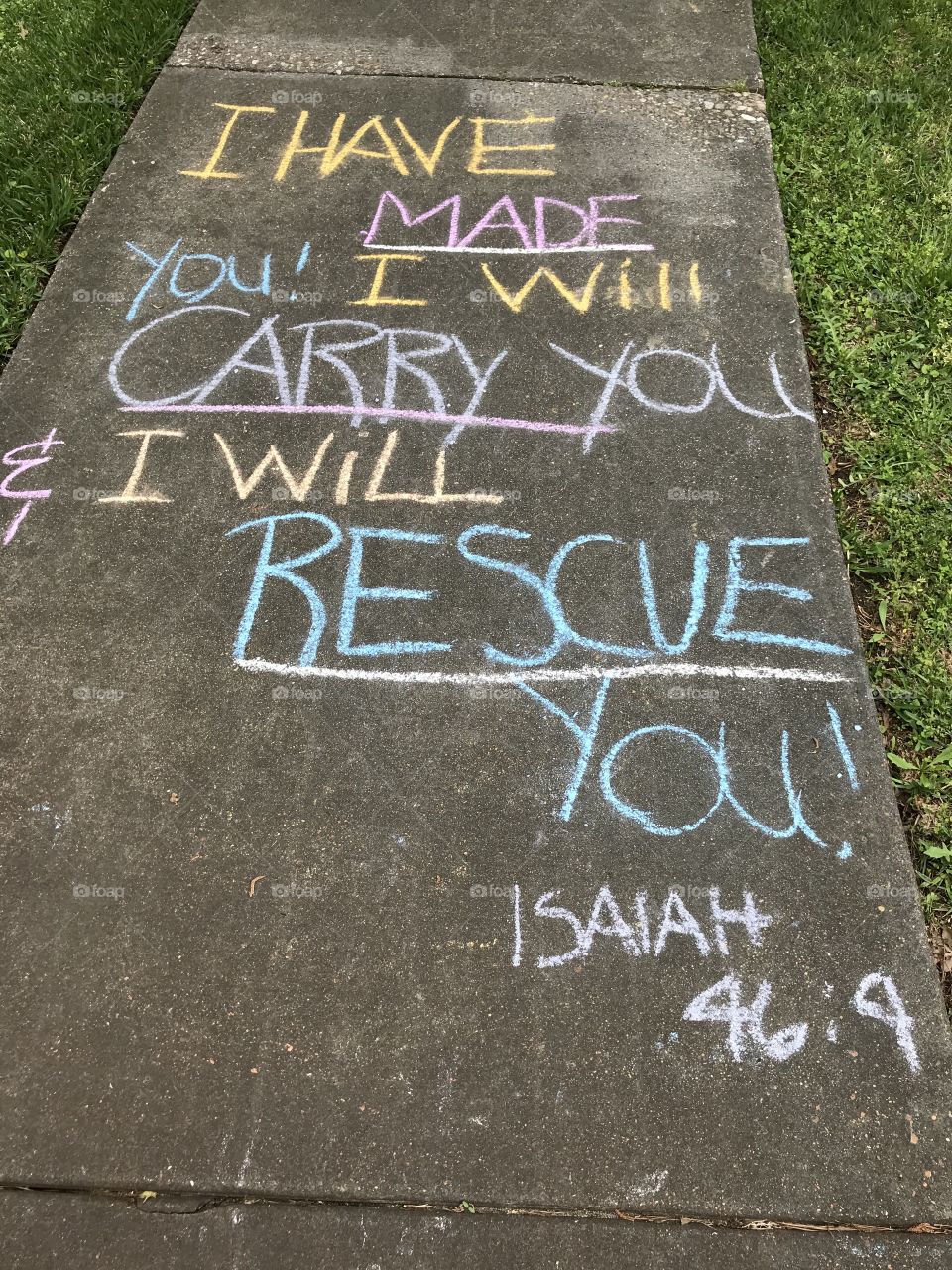 Sidewalk chalk scripture