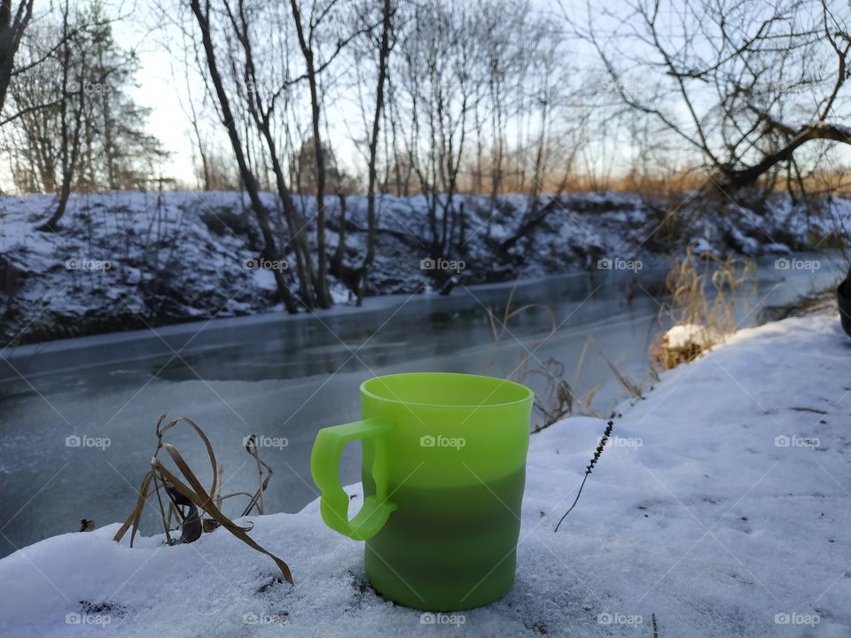 hot tea in cold winter