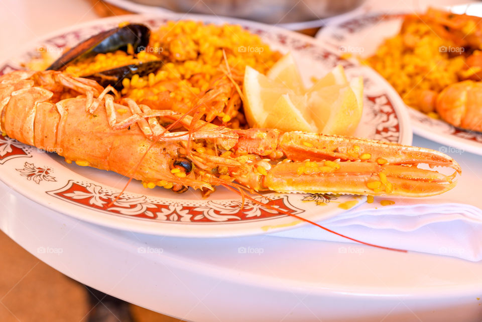 Sea food paella