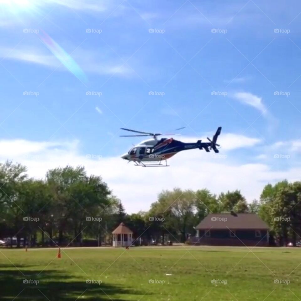 Mercy flight helicopter take off