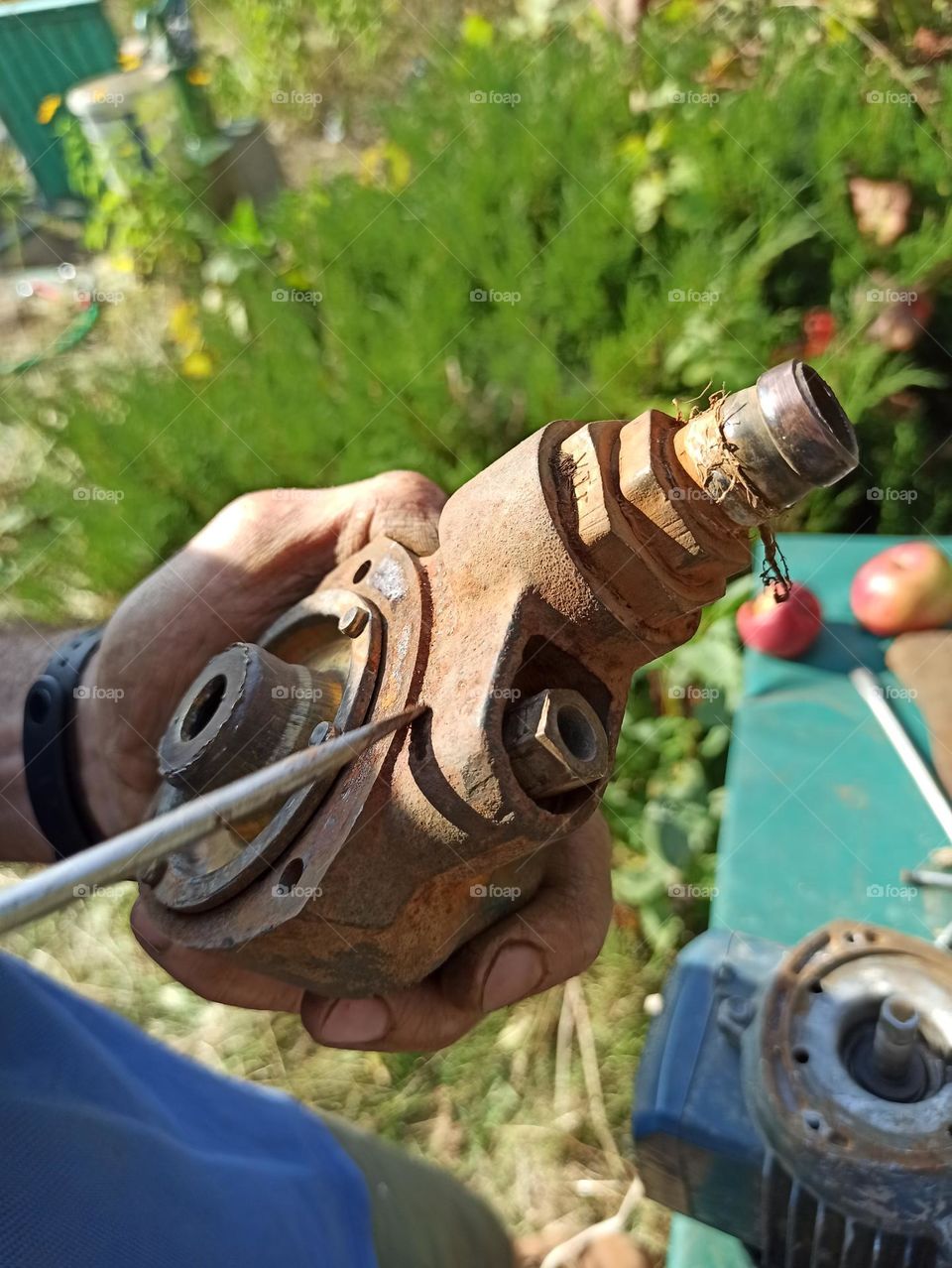 a mechanic's hands as they work on a specific car repair
