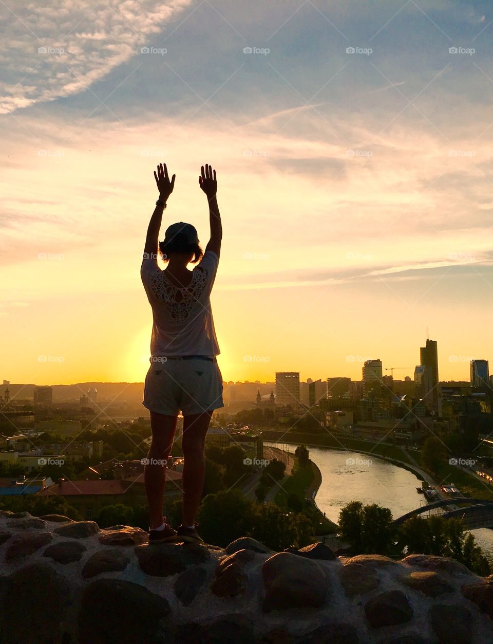 sunset above vilnius