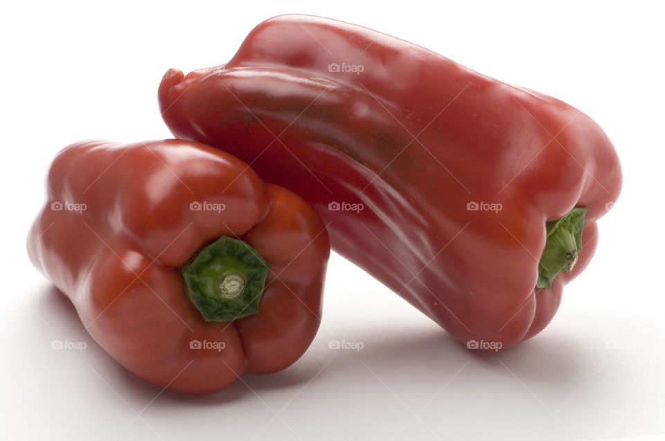 Red pepper on white background