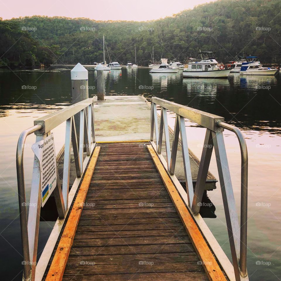 Jetty to the boats in morning light