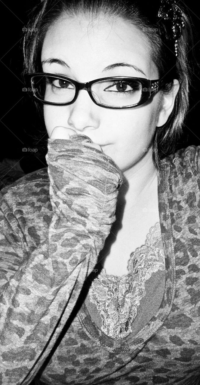 Myself as Nerd glasses girl who shy 