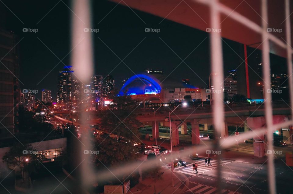 City of Toronto at night.  Roger's Center