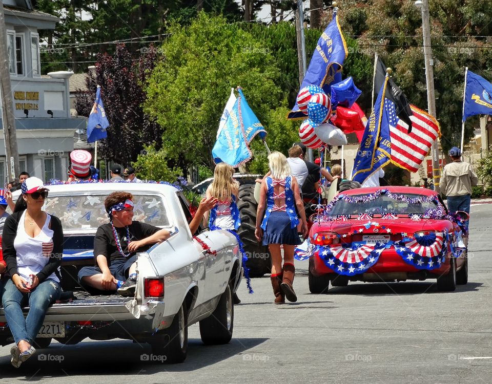 Fourth Of July Parade. Small Town USA Independence Day Parade
