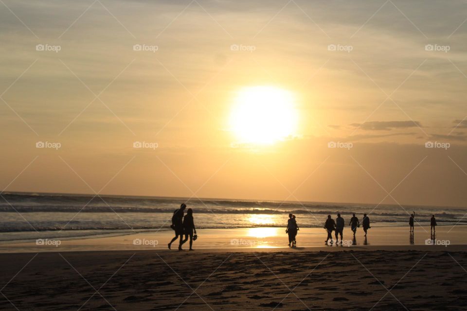 Seminyak coastline area of Bali, known for it's resorts and evening walking and running hours/promenade. 