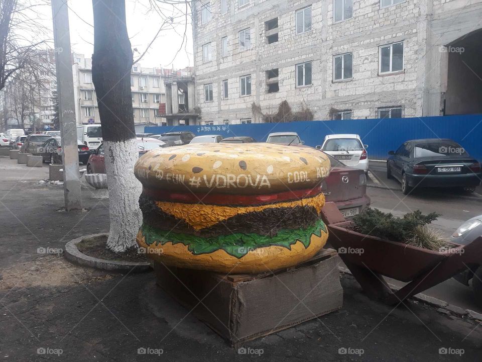 A big hamburger