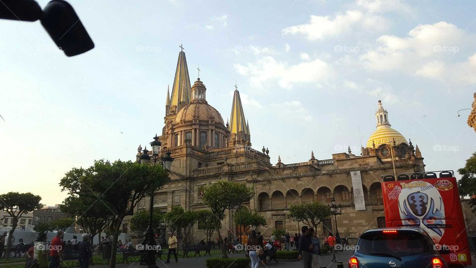 Cúpula y torres de la Catedral de Guadalajara, Jalisco México 