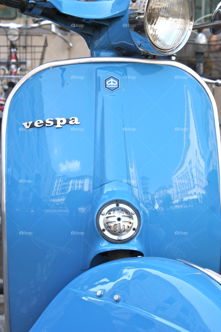 italy blue vintage scooter by sophie_mulder