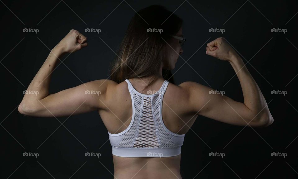 Woman sexy muscles
