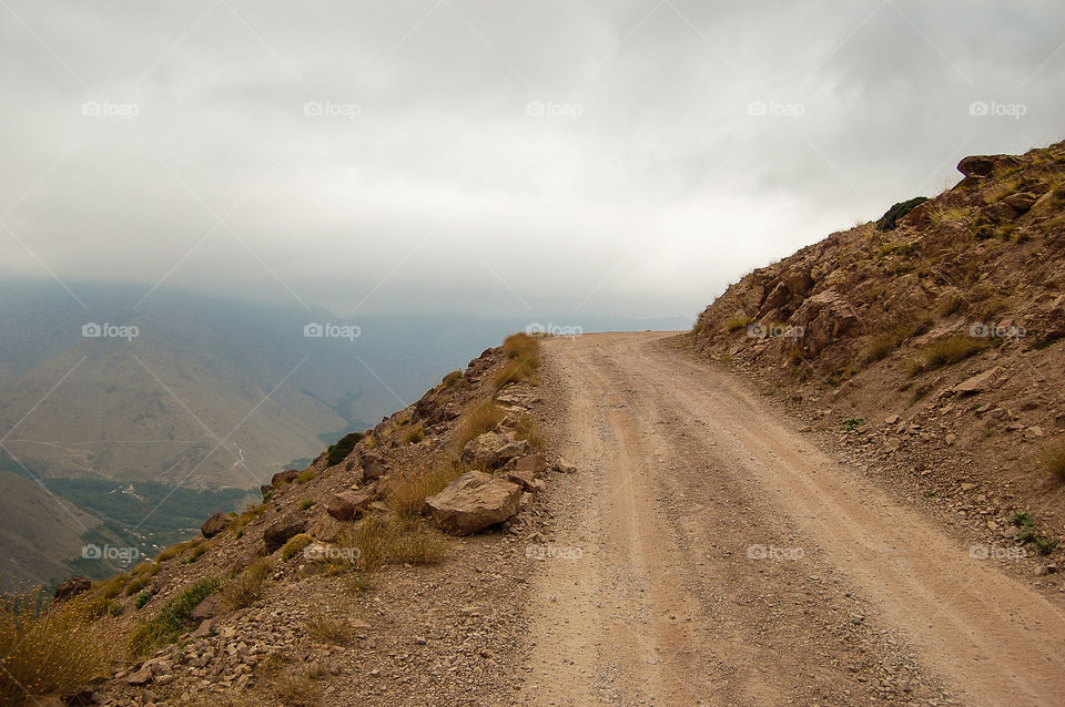 The turning point . Trekking in the High Atlas mountains, Morocco