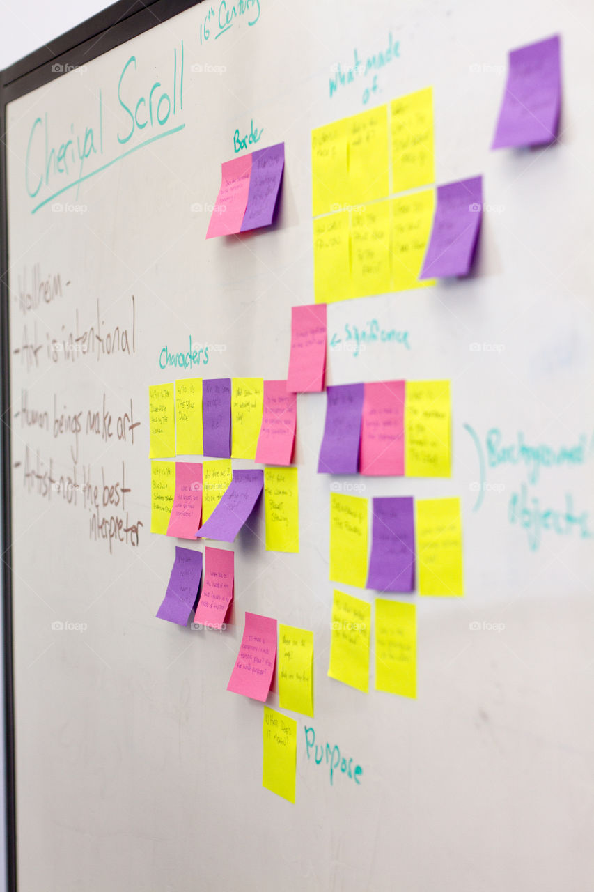 Sticky notes assist with planning  and brainstorming 
