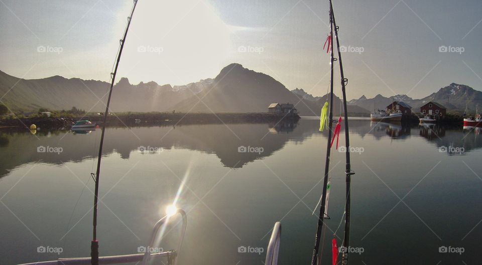 Just got in boat to leave fishing. Beautiful sunny morning. 