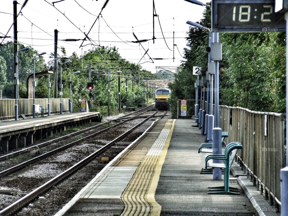 Train arriving at the station