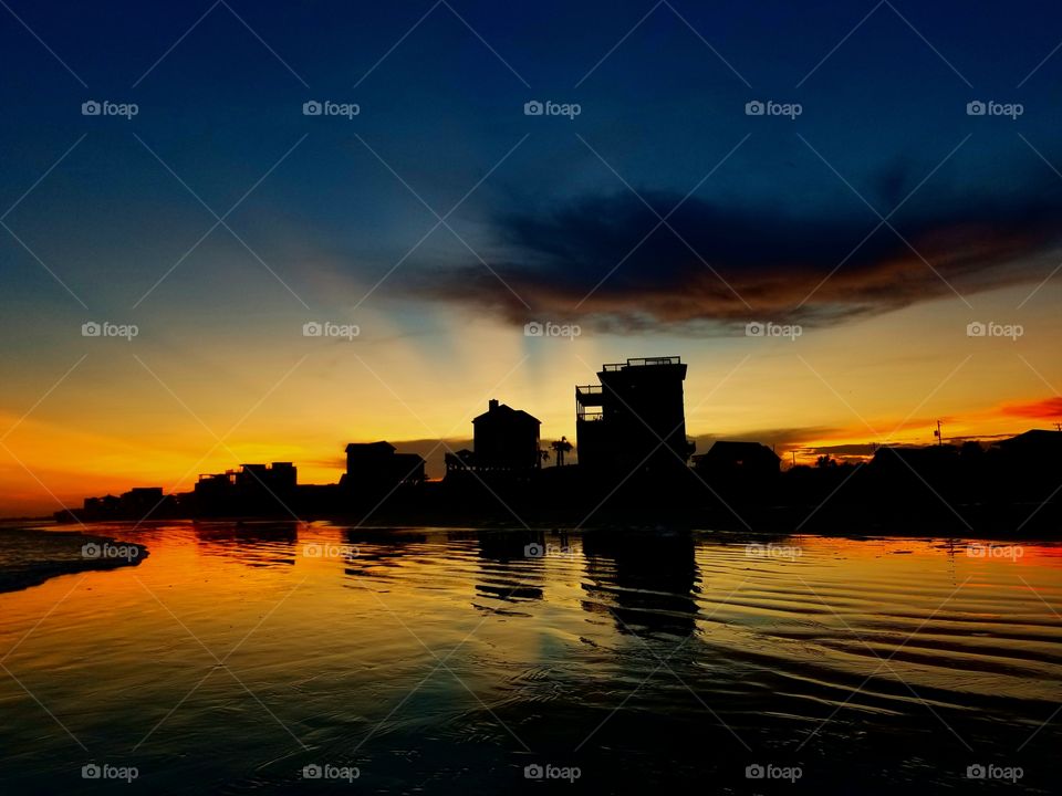 tide and sunset